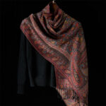 1760164713 Buddha Stones Spring Brown Cashew Flower Leaves Pattern Tassel Soft Scarf Shawl - image 1