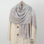 Buddha Stones Spring Cashew Flower Vines Pattern Tassel Soft Scarf Shawl - Gainsboro - 184*70cm - image 6