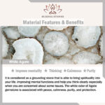 1760165980 Buddha Stones Tibetan White Agate Crystal Stone Flowers Positivity Bracelet - image 4