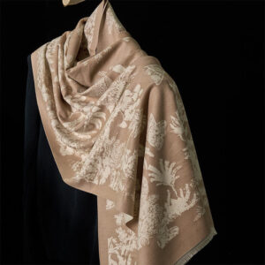 Buddha Stones Winter Coconut Tree Animals Pattern Tassel Cozy Scarf Shawl - PeachPuff - 185*65cm - image 0