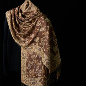 Buddha Stones Spring Cashew Flower Floral Pattern Tassel Soft Scarf Shawl - DarkGoldenrod 180*70cm - image 0