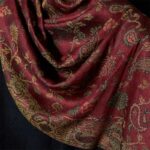 1760167989_700297ef-73b6-4015-a3de-53ef0e75afc0 Buddha Stones Spring Dark Red Cashew Flower Floral Leaf Pattern Tassel Soft Scarf Shawl - image 3