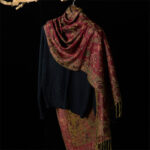 1760167989_d733ee98-aa59-4822-9a3e-b1e43769c847 Buddha Stones Spring Dark Red Cashew Flower Floral Leaf Pattern Tassel Soft Scarf Shawl - image 2