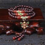 1760681029_5a216415-3794-4b1c-af43-cda4760d2691 Buddha Stones Natural Garnet Red Agate Colorful Butterfly Purification Calm Multi-layer Bracelet - image 1