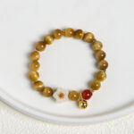 Buddha Stones Natural Golden Tiger Eye Bell Flower Courage Bracelet - image 2