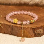 1761015428 Buddha Stones Tibetan White Agate Crystal Stone Flowers Positivity Bracelet - Pink Crystal(Wrist Circumference: 14-16cm) - image 10