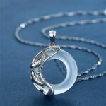 Buddha Stones "Wishing Luck and Prosperity" White Jade Koi Fish Necklace Includes Gift Message Card - image 1