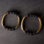 Buddha Stones Tibetan Ebony Wood Brass Copper Balance Double Layer Bracelet - image 11