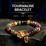 Buddha Stones "Wishing You Joy in Every Color" Tourmaline Jade Bracelet Includes Gift Message Card - image 1