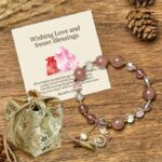 Buddha Stones "Wishing Love and Sweet Blessings"Strawberry Quartz Bracelet Includes Gift Message Card - Strawberry Quartz(Love♥Healing) - Deluxe Gift Bag (+$12.59) - image 7