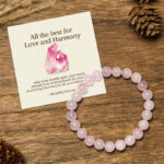 Buddha Stones "All the Best for Love and Harmony" Stone Quartz Bracelet Includes Gift Message Card - 8mm - Madagascar Rose Quartz - Standard Gift Box - image 0