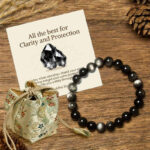 Buddha Stones "All the Best for Love and Harmony" Stone Quartz Bracelet Includes Gift Message Card - 8mm - Silver Sheen Obsidian - Deluxe Gift Bag (+$12.59) - image 16