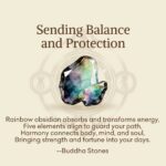 Buddha Stones "Sending Balance and Protection" Rainbow Obsidian Bracelet Includes Gift Message Card - image 2