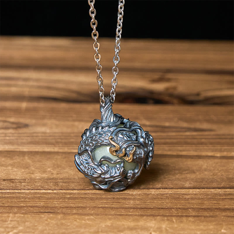 1760963784_fc7a990d-d92d-42a5-bc24-187636fb6b90 Buddha Stones Copper Dragon Surrounding Bead Strength Pendant Necklace - Dragon & Cross Chain - image 0