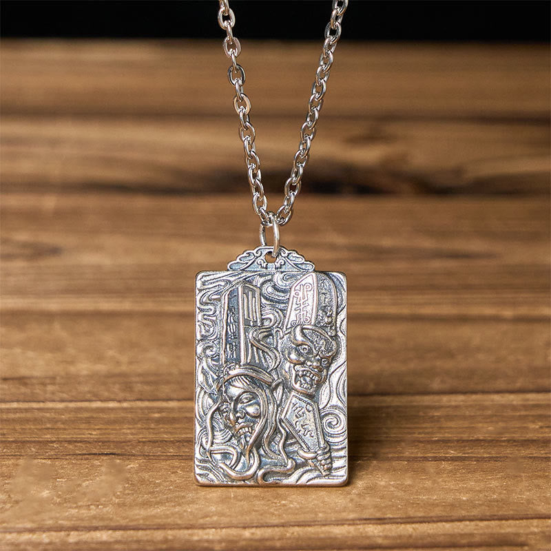 1760964446_8f586673-c4ae-49c2-a8d1-af75dd5d4d39 Buddha Stones Copper Black White Impermanence Pattern Balance Pendant Necklace - Black & White Impermanence & Cross Chain - image 0