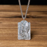 Buddha Stones Copper Black White Impermanence Pattern Balance Pendant Necklace - Black & White Impermanence & Keel Chain - image 8