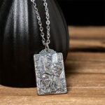Buddha Stones Copper Black White Impermanence Pattern Balance Pendant Necklace - image 3