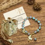 Buddha Stones "Hoping for Love and Transformation" Butterfly Bracelet Includes Gift Message Card - Blue Liuli(Wrist Circumference: 18cm) - Deluxe Gift Bag (+$12.59) - image 7