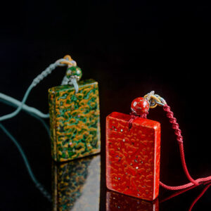 Buddha Stones Handcrafted Lacquer Craft Sandalwood Protection Pendant Necklace - image 0