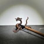 Buddha Stones Mini Dragon Alloy Luck Protection Home Decoration 7.6*2.5*5.4 cm - image 4