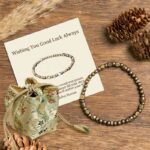 Buddha Stones "Wishing You Balance and Strength" Brass Beads Bracelet Includes Gift Message Card - 7.9-8.3in(20-21cm) - Deluxe Gift Bag (+$12.59) - image 6