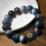 Buddha Stones "Sending Balance and Protection" Rainbow Obsidian Bracelet Includes Gift Message Card - image 15