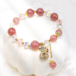Buddha Stones "Wishing Love and Sweet Blessings"Strawberry Quartz Bracelet Includes Gift Message Card - image 9