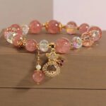 Buddha Stones "Wishing Love and Sweet Blessings"Strawberry Quartz Bracelet Includes Gift Message Card - image 1
