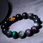 Buddha Stones "Sending Balance and Protection" Rainbow Obsidian Bracelet Includes Gift Message Card - image 10