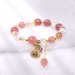 Buddha Stones "Wishing Love and Sweet Blessings"Strawberry Quartz Bracelet Includes Gift Message Card - image 13
